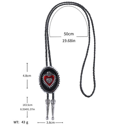 GelConnie Silver Bolo Tie for Men Women Blue Enamel Triangle Bolo Tie Silver Western Necktie Gothic Cowboy Costume