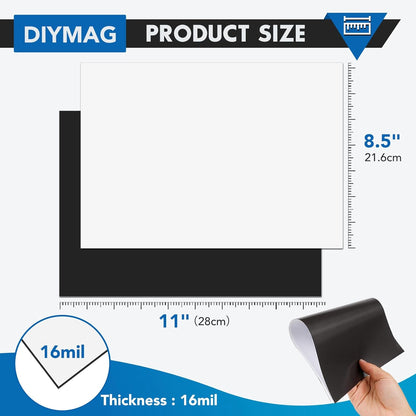 DIYMAG Printable Magnetic Sheets, 8Pcs 8.5 x 11 Inch Flexible Magnet Sheets Glossy Non Adhesive Magnetic Paper for Inkjet Printer Photo DIY Crafts