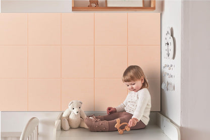 G Gamit Felt Wall Tiles Bulletin Board Large Cork Board Alternative 12 Pack 11.81”x11.81”x0.47” Felt Pin Board Tack Board with Safe Removable Adhesive Tabs for Home Office School 48x36(Light Pink)