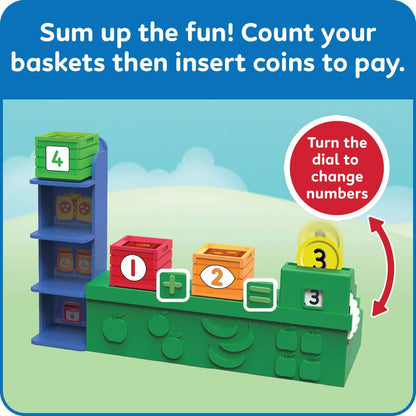 hand2mind Numberblocks Add It Up Mini Market, Grocery Store Playset, Math Toys for Kids 3-5, Counting Toys, Learning Money, Numbers for Toddlers, Mini Shopping Cart, Pretend Play Figure Playset