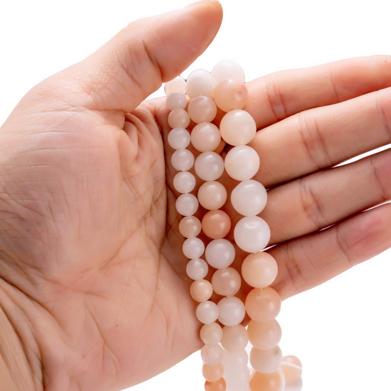 BEADIA Natural Pink Aventurine Jade Stone Round Loose Semi Gemstone Beads for Jewelry Making 10MM 38PCS
