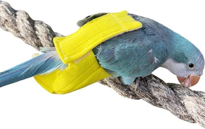 Parrot Bird Diapers, Birds Flight Suit, Parrot Clothes, Pet Animal Costumes, Bird Clothes, Cockatiel Bird Diaper, Pet Bird Diapers, Parrot Flight Suit, Bird Parrot Clothes (Yellow, XL)