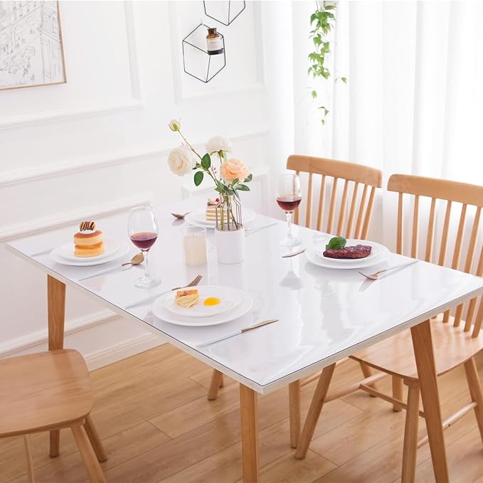 16 x 44 Inch Clear Table Cover Protector, Clear Desk Mat, Table Protector, 1.5mm Plastic Table Cover, Vinyl Table Protector, Desk Mats on Top