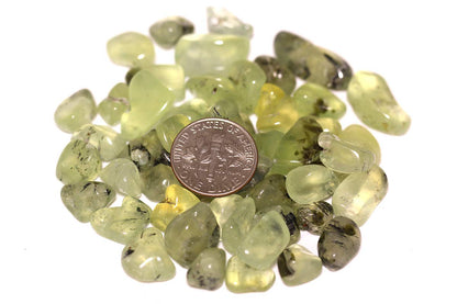 ZenQ 1 lb Prehnite Tumbled Stone Chips Crushed Natural Crystal Quartz Pieces
