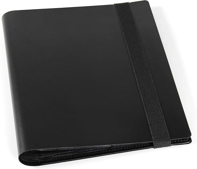 GEAoffice Card Binder - 4 Pocket Trading Card Collection Album Folder - 160 Side Loading Pocket Binder for TCG, MTG, Sports&Game Cards - Gifts for Card Collectors (All Black)