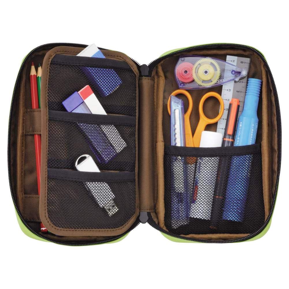 LIHIT LAB Large Capacity Zipper Pencil Case For School Office College, Big Capacity 4 Compartments Pencil Bag Holder Adults Teen Boys Girls, Travel Cosmetics Storage, Indigo (A7551-11N)