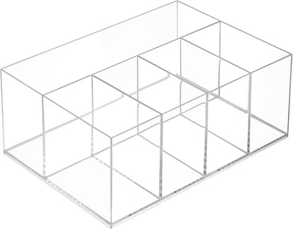 iDesign 5-Section Divided Vanity Organizer for Cosmetic Storage - Clear (Pack of 4)