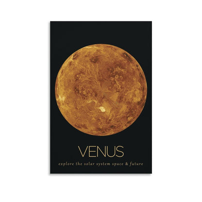 LGDSBHH Minimalist Venus Solar System Canvas Wall Art - Educational Space Planet Poster - Science Classroom & Kids Bedroom Decor - 12x18 Inch (Unframed)
