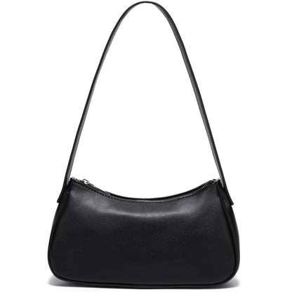 LACOMILA Small Shoulder Bag for Women Cute Mini Purse Trendy Vegan Leather Y2k Crescent Handbag (Black)