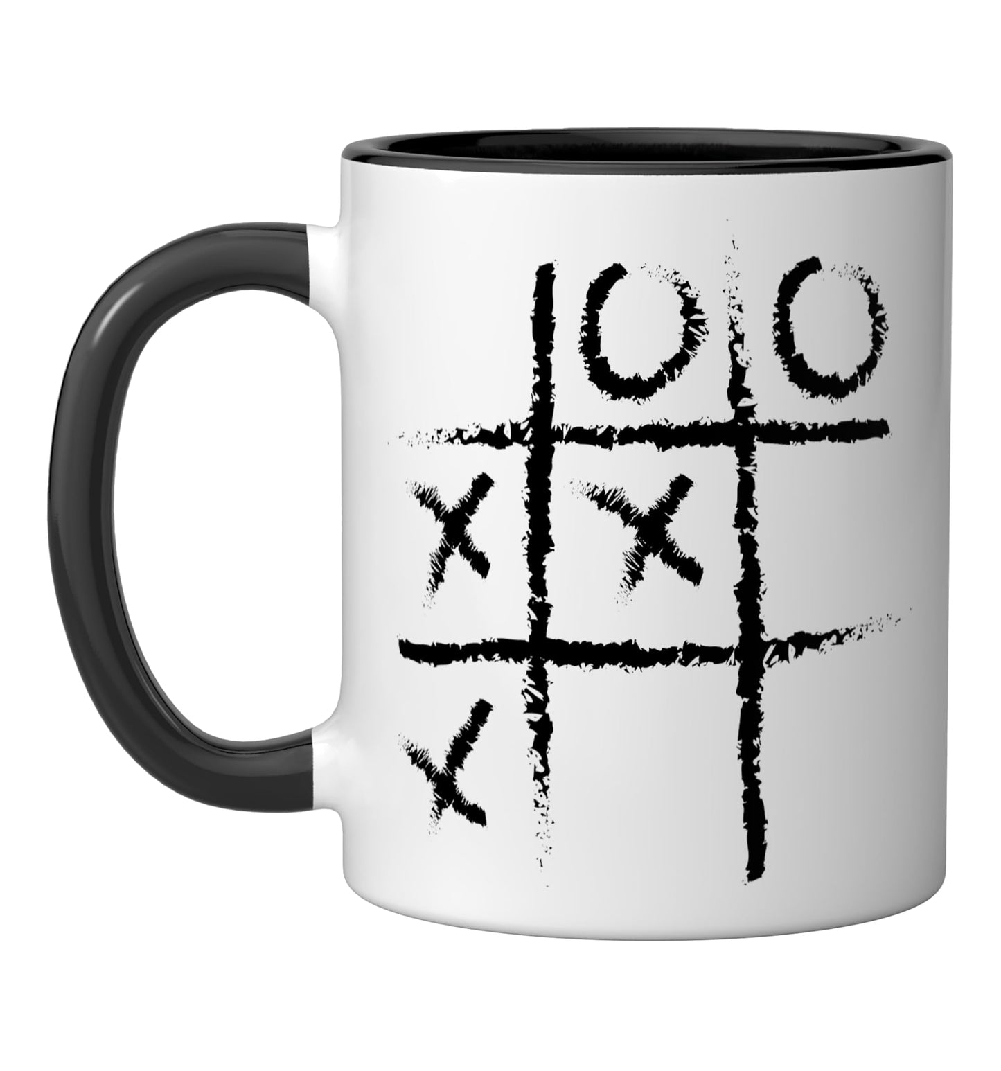 Noughts And Crosses Shirt Halloween Board Game Lazy Costume Ceramic Mug, Black/White