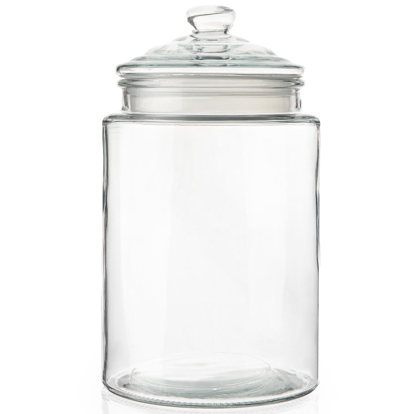 2-Gallon Tall Glass Cookie Jar with Airtight Lid – Large Kitchen Canister for Cookies, Sugar, Flour, and Dog Treats