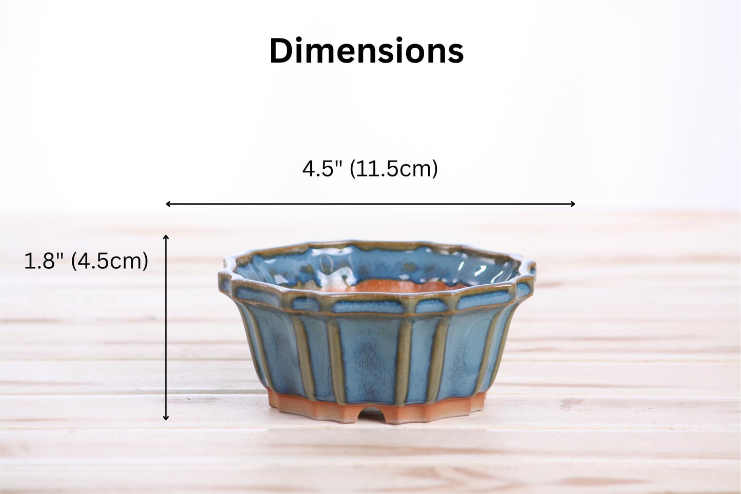 Willow Bonsai Ceramics Flower Design Bonsai Pot, 4.5inch Diameter, Plant Container, Succulant Pot, High Fired Ceramic Stoneware, Frost Proof, Handmade (Peacock 2025)