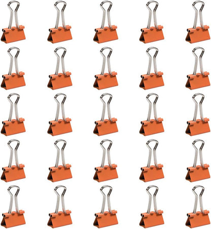 JAM PAPER Colorful Binder Clips - Small - 3/4 Inch (19 mm) - Orange Binderclips - 25/Pack