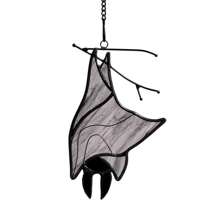 Lcensp Stained Glass Bat Decor Window Hangings Ornament, Gothic Bat Suncatcher Halloween Decorations Gifts, Handmade Occult Sun Catchers Indoor Window Home Decor
