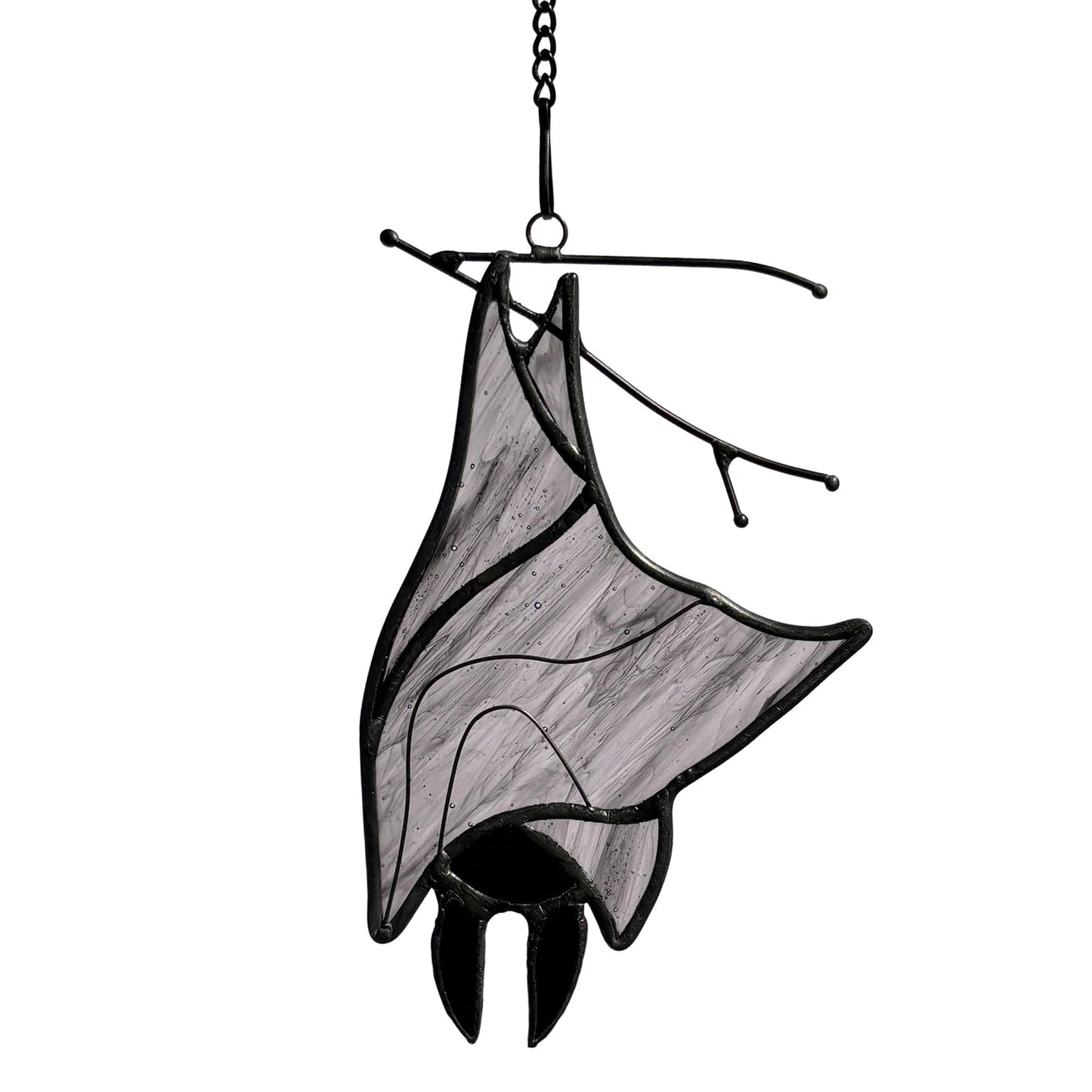 Lcensp Stained Glass Bat Decor Window Hangings Ornament, Gothic Bat Suncatcher Halloween Decorations Gifts, Handmade Occult Sun Catchers Indoor Window Home Decor