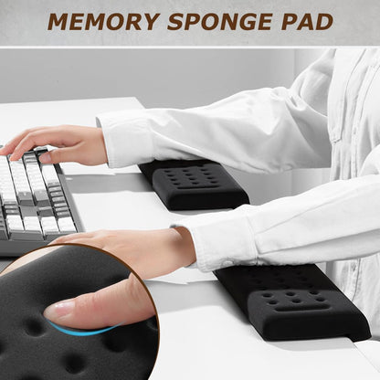 3PCS/Set L-Shaped Desk Elbow Pad for Desk, Memory Foam Elbow Support Padding with Non-Slip, Wrist Comfort Support for Office Home (Black)