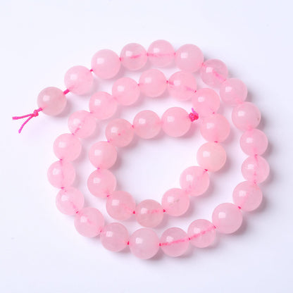32PCS 12MM Beads Natural Rosestone Pink Crystal Quartz Gemstones for Jewelry Making DIY 15Inches