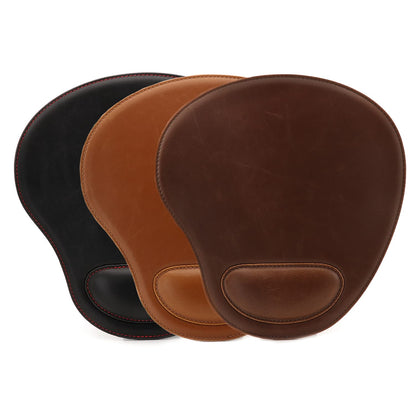 Londo PU Leather Oval Shape Non-Slip Mousepad with Wrist Rest Support, Waterproof Surface, Comfort Memory Foam, Light Ergonomic Design Mouse Pad for Laptop, Desktop