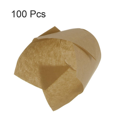 HARFINGTON 100Pcs Tulip Cupcake Liners Standard Paper Baking Cups Greaseproof Wrappers Disposable for Birthday Banquets Party, Natural