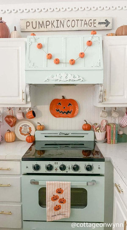 Mud Pie Halloween Bead Towel, Pumpkin, 26" x 14"