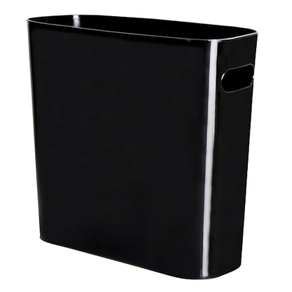 Youngever 1.5 Gallon Slim Trash Can, Plastic Garbage Container Bin, Small Trash Bin with Handles for Home Office, Living Room, Study Room, Kitchen, Bathroom (1 Pack Black)
