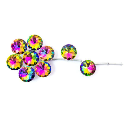 Spriak 10 Pack Drawer Knobs, 30mm Colorful Crystal Glass Cabinet Dresser Pulls Diamond Shape Cupboard Wardrobe Knob with Screw for Kitchen Bathroom Office DIY