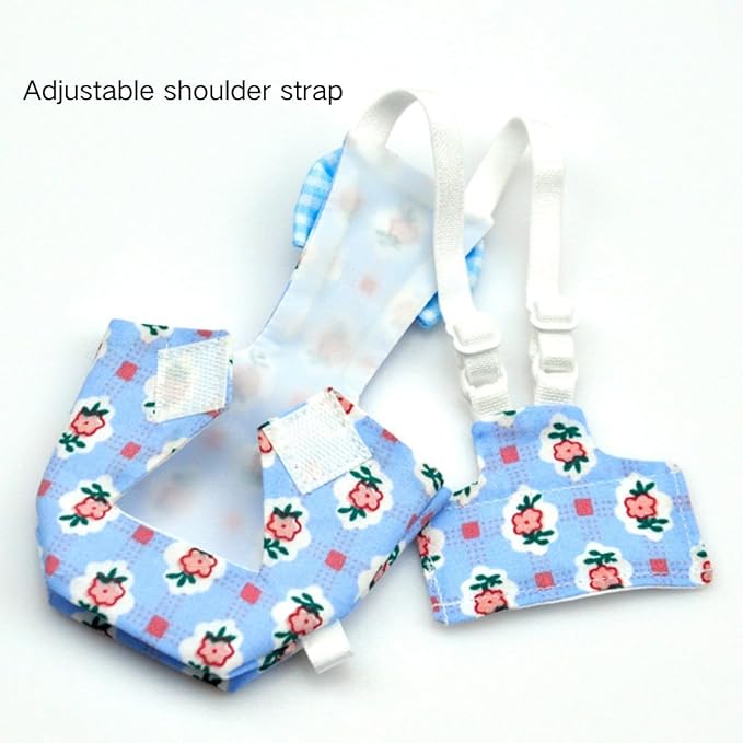 3PCS Bird Diaper with Adjustable Shoulder Strap Washable Parrot Diapers Reusable Bird Flight Suit Nappies Protective Breathable Nappy Clothes for Parakeet Macaw Conure (Sulphur-Crested Cockatoo)