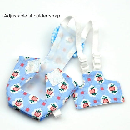 3PCS Bird Diaper with Adjustable Shoulder Strap Washable Parrot Diapers Reusable Bird Flight Suit Nappies Protective Breathable Nappy Clothes for Parakeet Macaw Conure (2M)