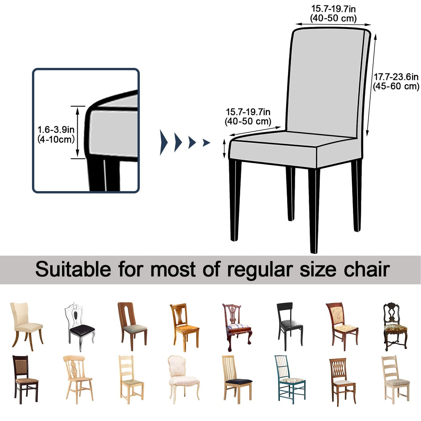 Keyroal Dining Room Chair Covers Set of 4, Stretch Solid Color Parsons Chair Slipcovers Spandex Removable Washable Kitchen Chair Protector Cover for Dining Room, Hotel, Ceremony(Coffee)