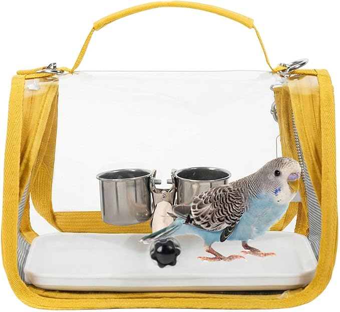 Bird Travel Carrier | Transport Tote with Perch for Bird | Outdoor Cockatiel Bag | for Parrot Parakeet Cockatiel Conure Cockatoo Outdoor Travel Camping Road Trip Vacation