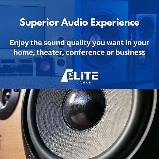 Elite 16/4 Speaker Wire 100ft, UL Listed, CMR/CL3R, (Riser/In-Wall & Outdoor/In-Ground (Direct Burial)- 100% Oxygen Free Pure Bare Copper (OFC), 16AWG/4-Conductor, 100ft Bulk Cable (65 strands), White