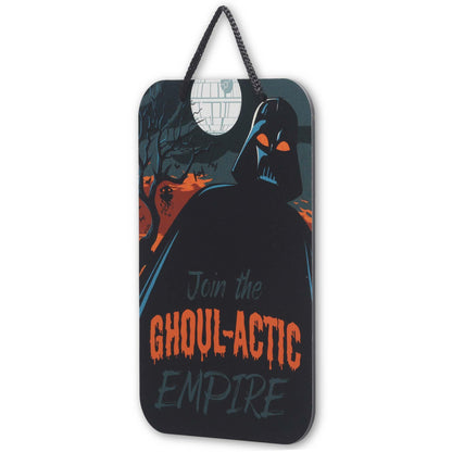 Disney Star Wars Darth Vader Ghoul-actic Empire Hanging Metal Sign - Fun Star Wars Halloween Decoration for Home