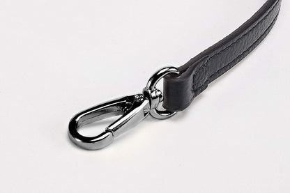 LIVE UP Full Grain Purse Strap Genuine Leather Replacement for Cross Body Bag Handbags(6# Black-Grey Buckles with Tassel)