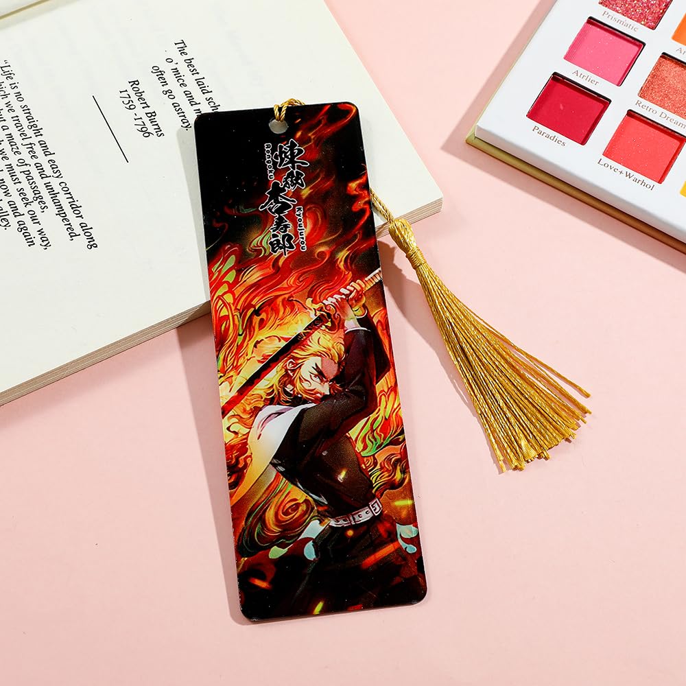 Anime Demon Kamado Acrylic Bookmark - Anime Tanjiron Zenitsu Giyuu Kyoujurou Figure Page Mark Reading Tool, Holiday Gifts for Reading Fans Book Lovers Bookworm (6pcs Style A)