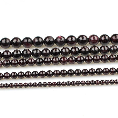 MJDCB Natural Stone Beads Garnet Round Loose Beads for Jewelry Making DIY Bracelet Necklace (4mm)