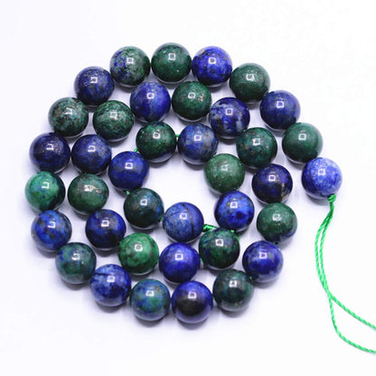 PLTbeads Natural Gemstone Loose Beads Smooth Round Approxi 15 inch DIY Bracelet Necklace for Jewelry Making (6mm, Chrysocolla)