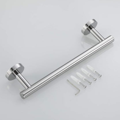 USHOWER Polished Chrome Hand Towel Bar, 9-Inch Towel Racks for Bathroom Wall-Mounted, SUS304 Stainless Steel Towel Rod (Total Length 11-Inch)