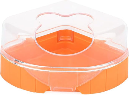 Health Gear Corner Toilet for Hamster with Roof, Hamster Sand Bathroom with Scoop, Hamster Sandbox, Plastic Sand Bath Container, Corner Toilet Tray for Hamster Totoro Chinchilla