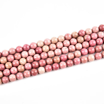 LIFAVOVY Genuine Rhodochrosite Beads for Jewelry Making Gemstone Semi Precious Stone Round 6mm Strand 15in(60-65pcs)
