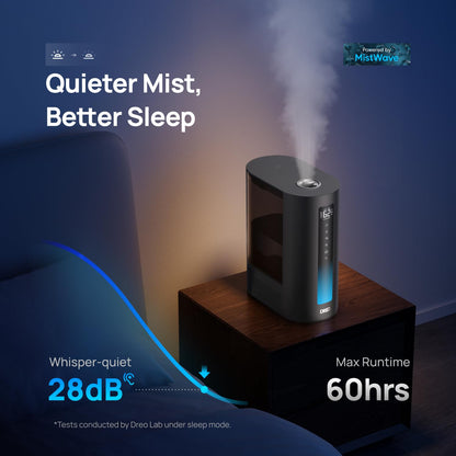 Dreo 6L Humidifiers for Bedroom, Smart Warm & Cool Mist for Large Room, 60Hr Quiet Runtime for Baby, Plant, Humidity Sensor, Indicator Light, 12H Timer, Google/Alexa, HM713S