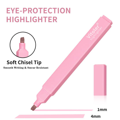 Piochoo Highlighters and Pens Set, 6pcs Cute Pastel Highlighters,6pcs 0.5mm Black Ink Gel Pens Quick Drying for Bible Studying Journaling Office School Supplies
