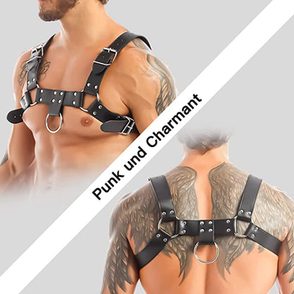 Men's Faux Leather Body Chest Harness Belt Shoulder Cage Belt Party Costume, Sexy Punk Body Harness, Cosplay Nightclub Sexy Punk Clubwear
