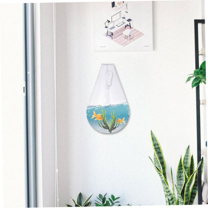 KESYOO 1pc Water Drop Flower Holder Wall Mounted Fish Tank and Plant Vase for Hydroponics Decorative Container for Home Hotel