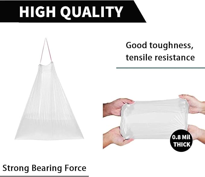 8 Gallon Trash Bags, Thick Plastic Trash Can Liners, Fits 30 Liter Wastebaskets