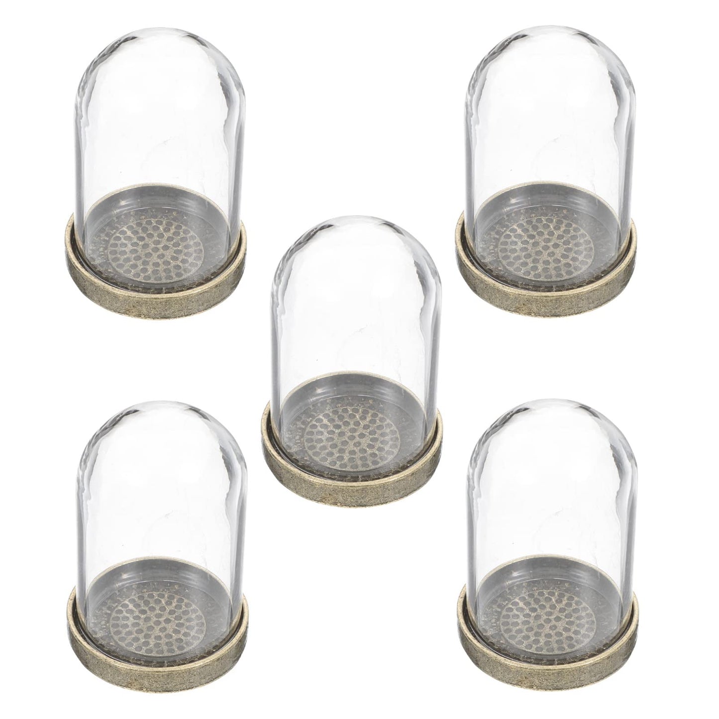 ARTIBETTER Glass Terrarium Dome and Brass Tray Set for DIY Microlandscape Plant Display Miniature Ecological Container Covers for Home Decor and Craft Supplies