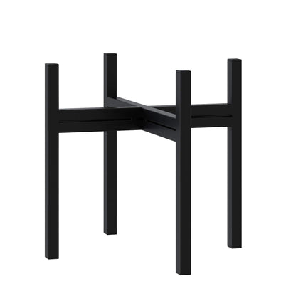 FaithLand Mid Century Plant Stand Indoor Outdoor (EXCLUDING 8" Plant Pot), Metal Planter Stand, Potted Plant Holder, Black, Hold Up to 8 Inch Planter - Upgraded Design