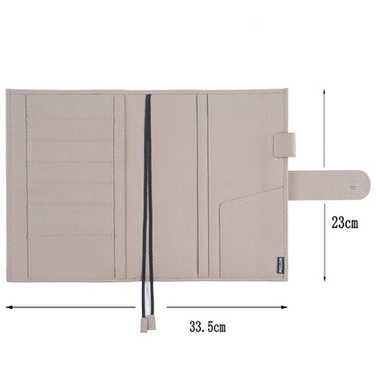 Moterm Leather Cover for A5 Notebooks - Fits Hobonichi Cousin, Stalogy and Midori MD Planners, with Pen Loop, Card Slots and Back Pocket (Pebbled-Taupe)