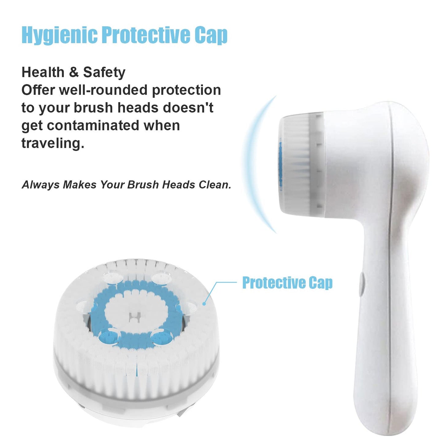 Brushmo Facial Brush Head Replacements Compatible with Clarisonic Mia 1, Mia 2, Mia Fit, Alpha Fit, Smart Profile Uplift and Alpha Fit, Deep Pore Facial 4 Pack (Deep Pore)