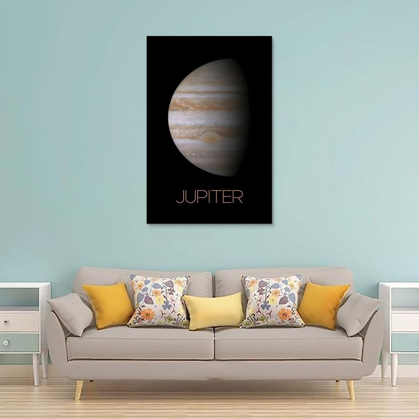 XIAOLOUTINYU Solar System Canvas Wall Art - Jupiter Planet Space Poster for Kids Room Bedroom Classroom, STEM Educational Astronomy Decor, Science Gift for Boys Girls Teens, 16x24 Inch Unframed