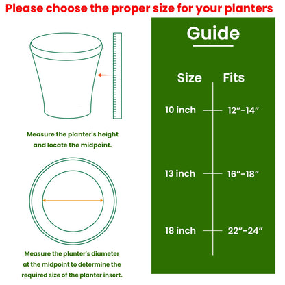 Furniok 2-Pack Round Planter Insert - Plant Pot Insert with Drainage Holes, Use Less Potting Soil, Planter Accessories for Indoor & Outdoor Use (13 inch)